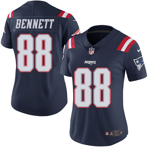 Women's Limited Martellus Bennett Nike Jersey Navy Blue - #88 Rush NFL New England Patriots